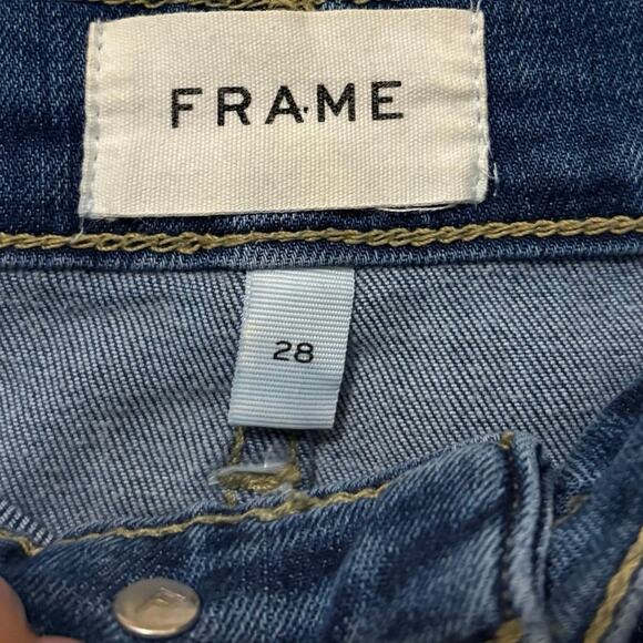 Frame Le High Straight Leg Raw Hem Jeans Size 28 - Picture 2 of 4
